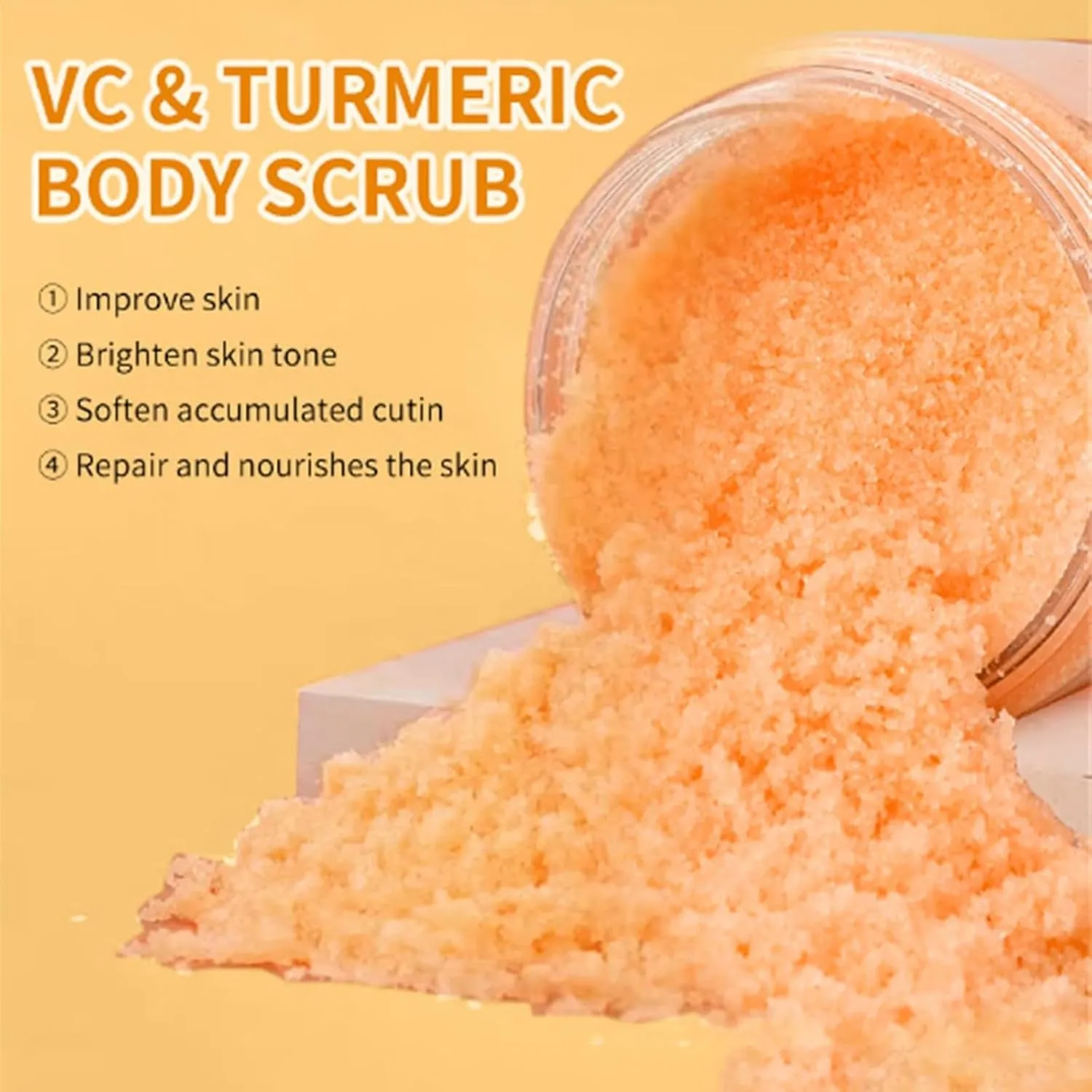 Turmeric Glow Salt Scrub, Moisturizing Body, Face & Feet Exfoliant (1pcs, 280g)