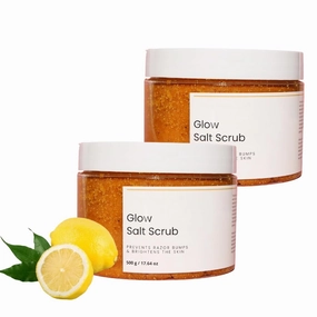 Turmeric Glow Salt Scrub, Moisturizing Body, Face & Feet Exfoliant (2pcs)