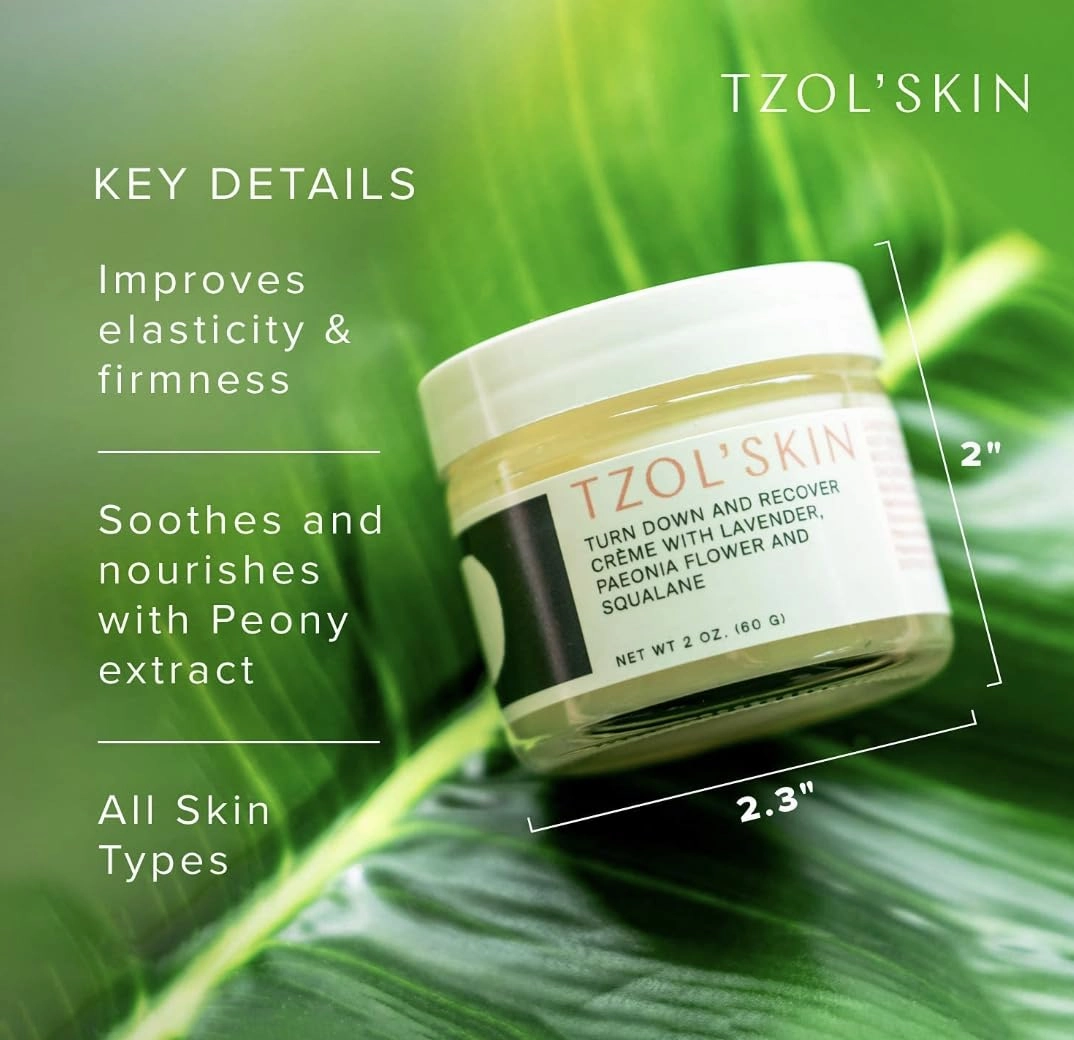 TZOL’SKIN - Turn Down and Recover Crème - Night Face Cream - Recharges Skin - Hydrating - Soothes & Nourishes - Lift & Tone - No Paraben, Silicones & Sulfates - Vegan - Cruelty Free