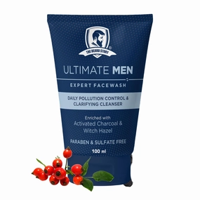 Ultimate Men Expert Face Wash with Activated Charcoal Deep Cleansing, Pollution Control, & Oil Absorption, Paraben Free, Sulphate Free 100g