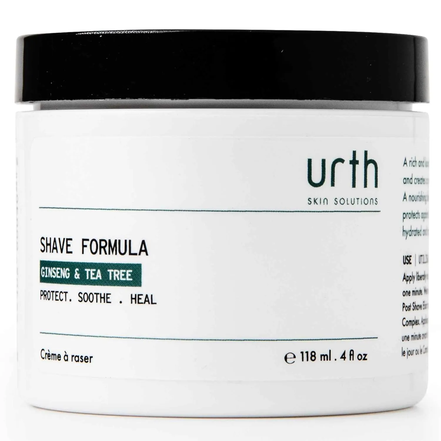 Urth Skin Solutions Shave Cream 4oz – Hydrating, Razor Bump Reducing, Tea Tree & Lavender Oil, Cooling Menthol, Botanical Extracts for Men
