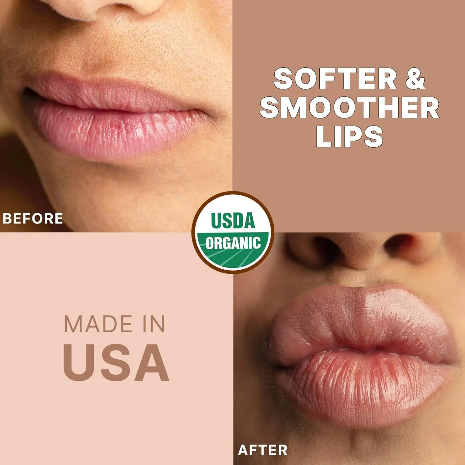 USDA Organic Lip Scrub Vanilla - USA Made with Natural Ingredients, Moisturizing Scrub Exfoliator for Dry Lips, Lip Sugar Scrubber Exfoliator for Smooth Lips, Small Beauty Gifts