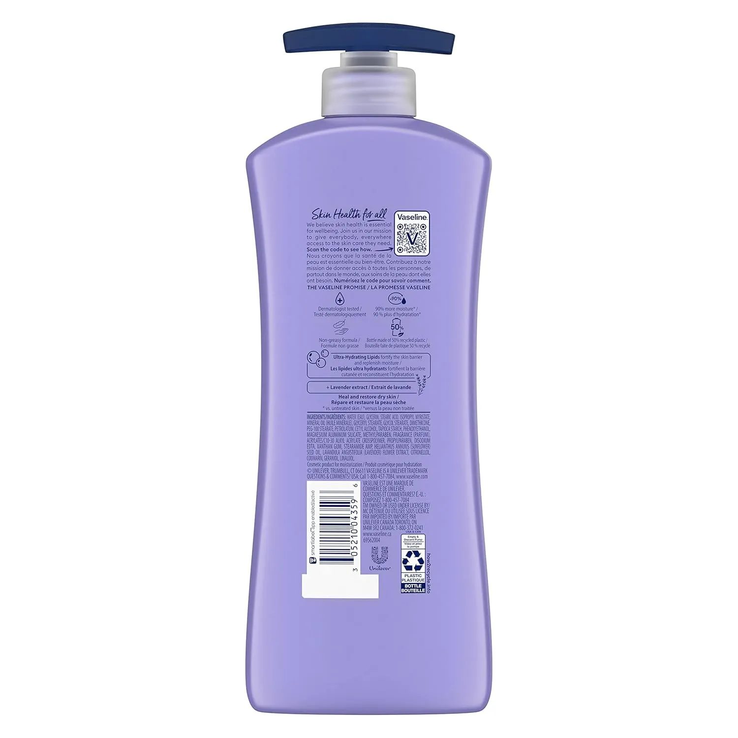 Vaseline Intensive Care Calm Healing Body Lotion 4 Count for Dry Skin Lotion Made with Ultra-Hydrating Lipids and Lavender Extract to Heal and Restore Dry Skin 20.3 Oz
