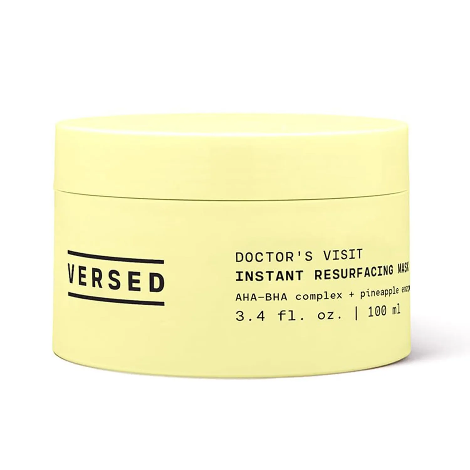 Versed Doctor's Visit Skin Resurfacing Face Mask - Glycolic Acid   Lactic Acid Face Exfoliant for Dark Spots & Skin Texture - AHA BHA Enzyme Mask to Brighten, Smooth Rejuvenate (3.4 fl oz)