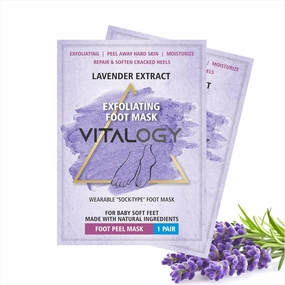 Vi t al o g y - F o o t P e e l M a s k f o r Dead Skin Removal-1 Pair|Foot Hydrating Sock Pedicure Essential|Make Your Feet Baby Soft,Repair Rough Heels(Exfoliating 1 Pair,Lavender)