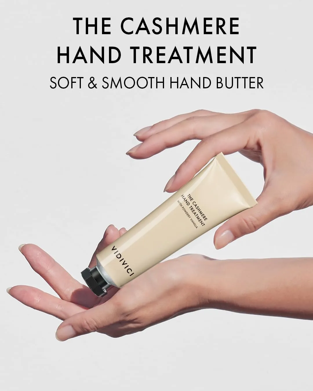 VIDIVICI The Cashmere Hand Cream with Shea Butter – Powdery Vanilla Scented Moisturizer for Dry & Cracked Hands – Repairs Skin Barrier – Soft Silky Texture – 1.69oz