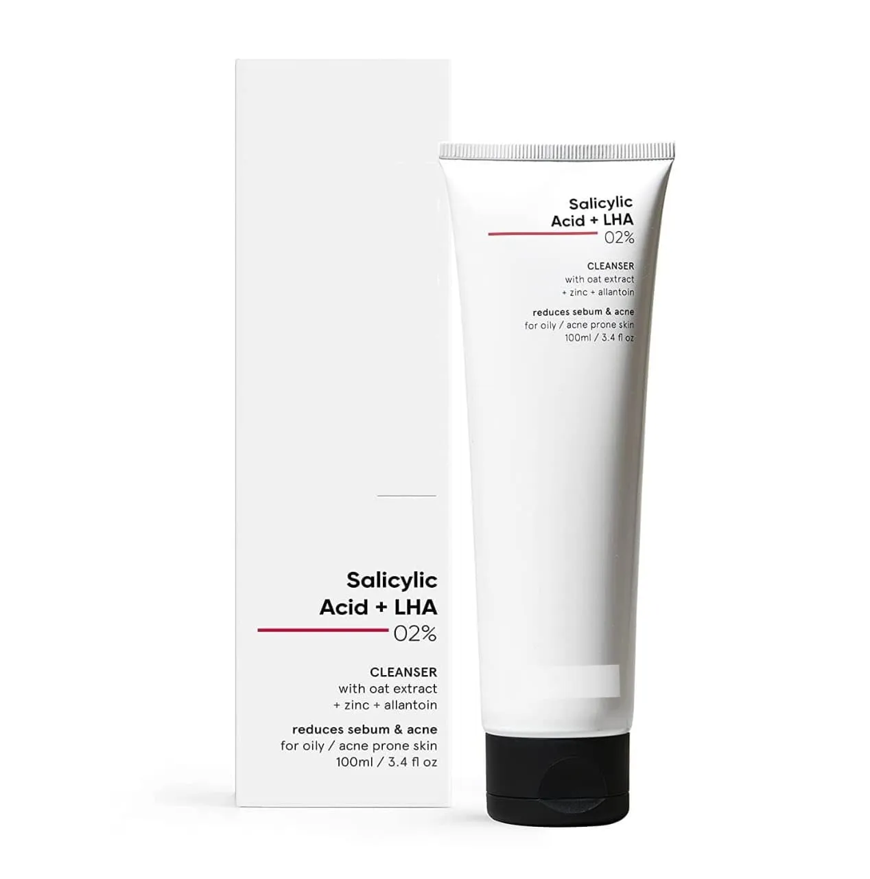 Vishopy Minimali 2% Salicylic Acid Face Wash for Oily Skin | Sulphate free, Anti Acne Face Cleanser With LHA & Zinc For Acne or Pimples | Men and Women 100 ml, 3.4 Fl Oz