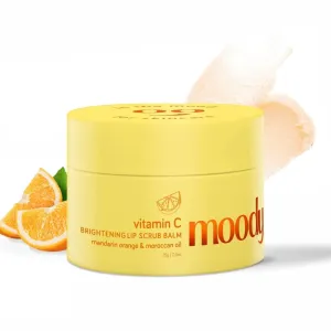 Vitamin C Lip Scrub Balm 85% Reduction in Dark Lips & Pigmentation, Heals Dry & Chapped Lips with Mandarin Orange & Argan Oil,100% Vegan for Women & Men (15gm)