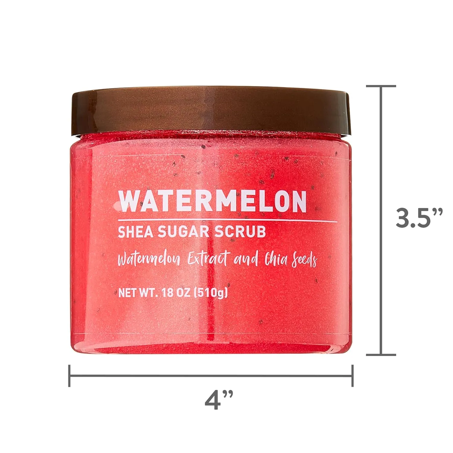 Watermelon Sugar Scrub – Exfoliating Body Scrub for Women, Moisturizing Shea Butter, Natural Sugar Exfoliant, Hand and Foot Scrub, Paraben-Free, All Skin Types, 18 oz (Pack of 2)