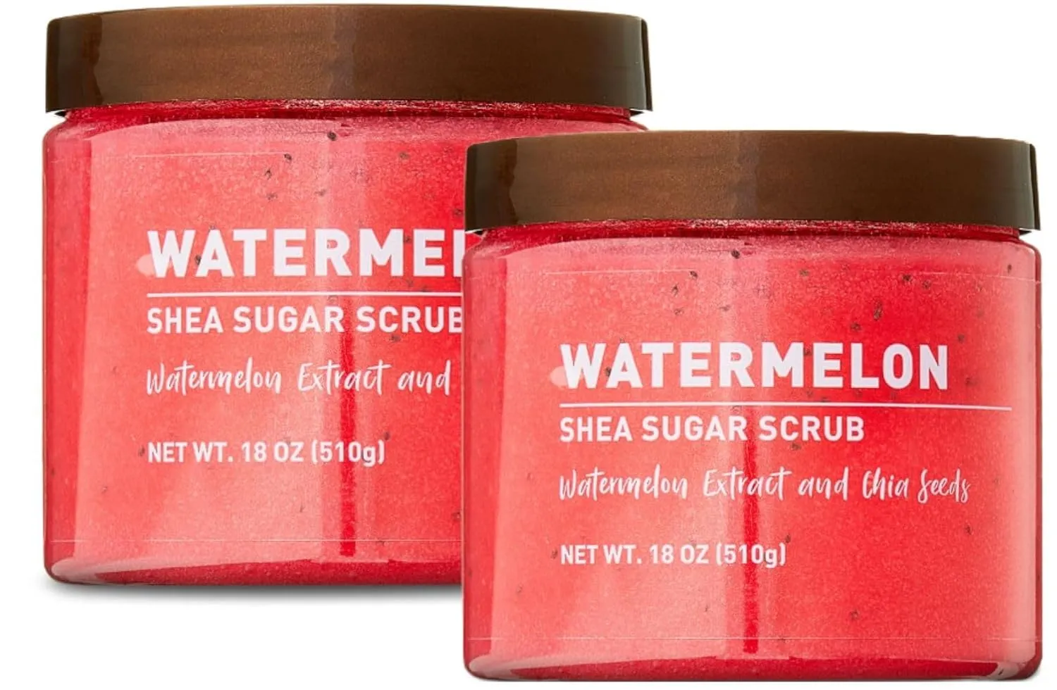 Watermelon Sugar Scrub – Exfoliating Body Scrub for Women, Moisturizing Shea Butter, Natural Sugar Exfoliant, Hand and Foot Scrub, Paraben-Free, All Skin Types, 18 oz (Pack of 2)