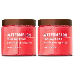 Watermelon Sugar Scrub – Exfoliating Body Scrub for Women, Moisturizing Shea Butter, Natural Sugar Exfoliant, Hand and Foot Scrub, Paraben-Free, All Skin Types, 18 oz (Pack of 2)