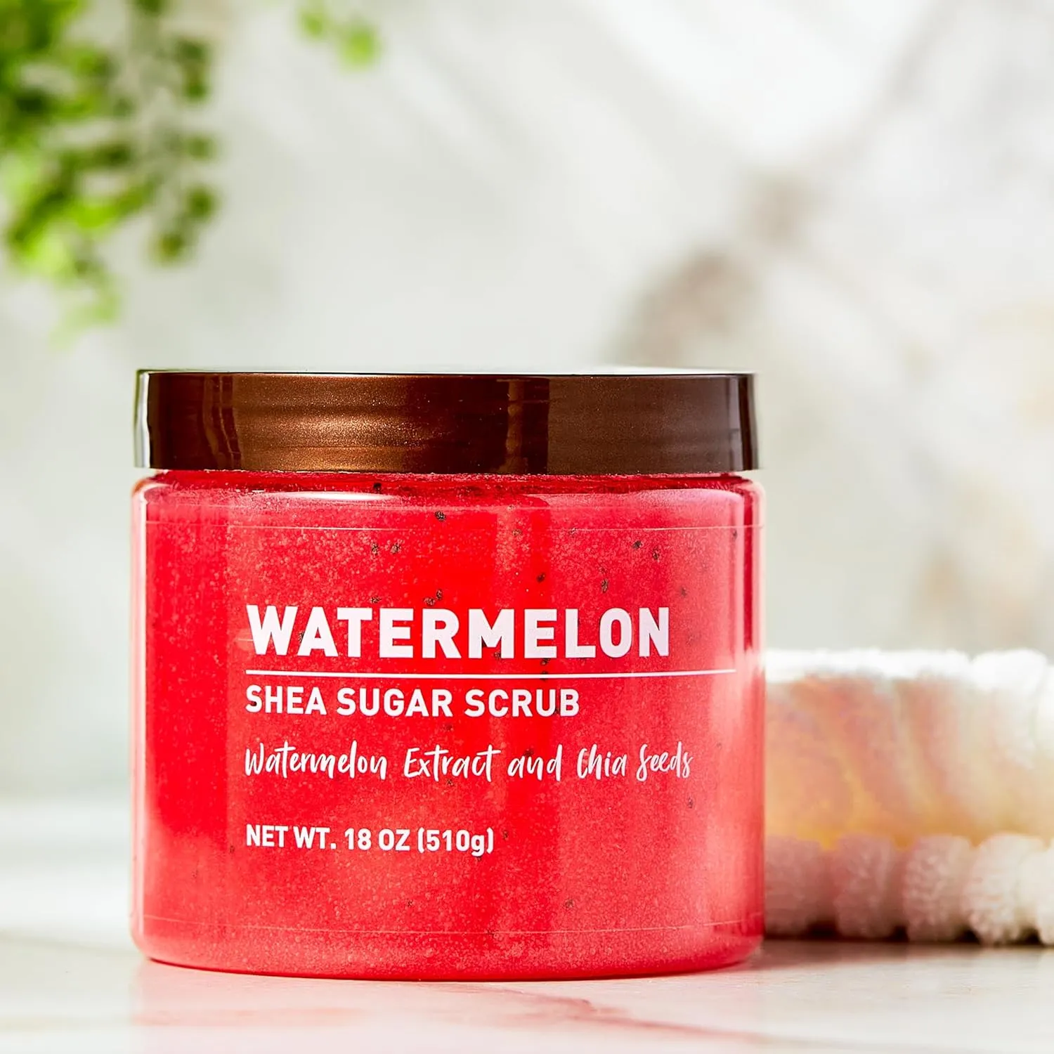 Watermelon Sugar Scrub – Exfoliating Body Scrub for Women, Moisturizing Shea Butter, Natural Sugar Exfoliant, Hand and Foot Scrub, Paraben-Free, All Skin Types, 18 oz (Pack of 2)