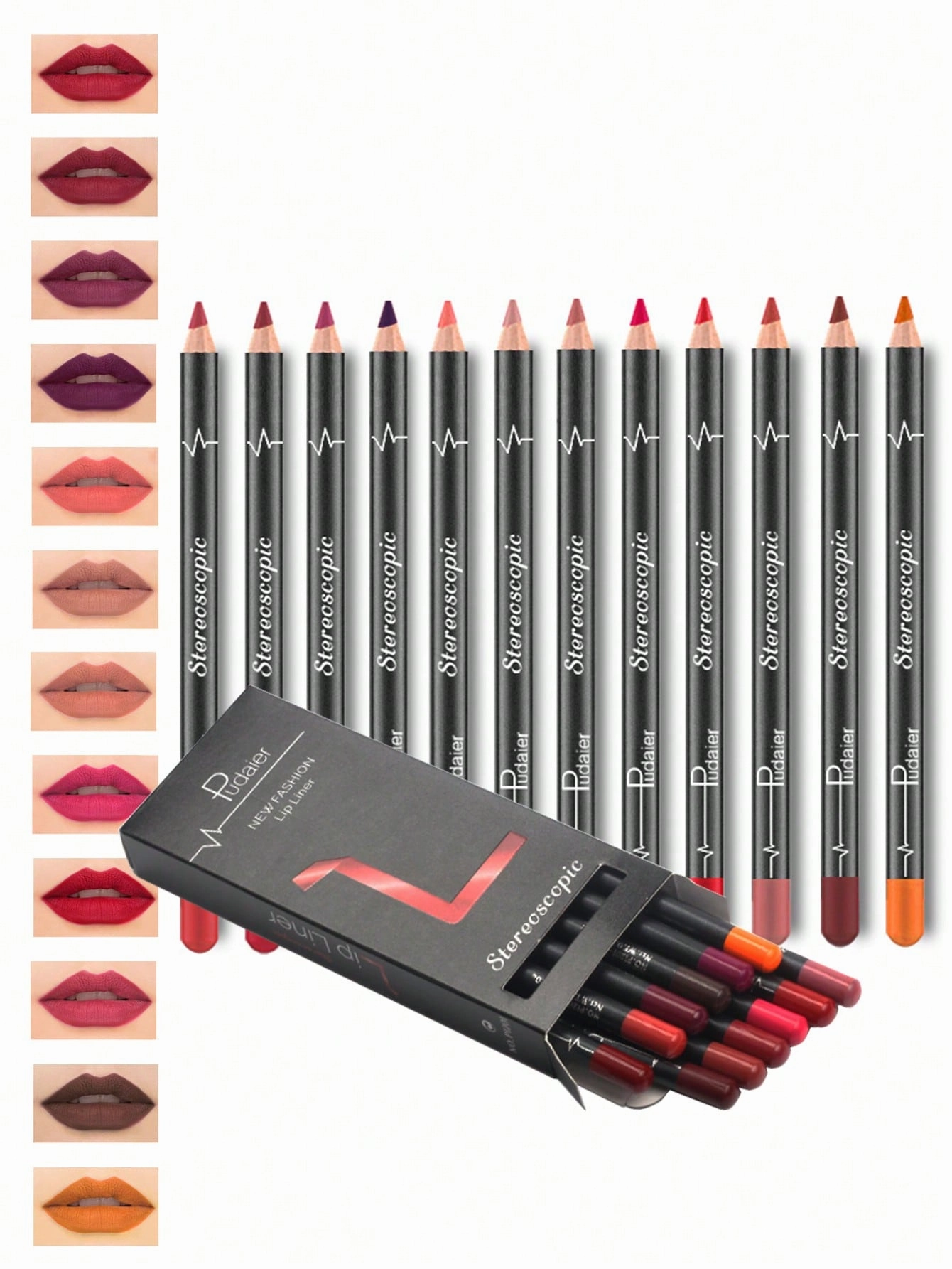 Waterproof Lipliner, 12pcs Matte Lipliner Pencil Set