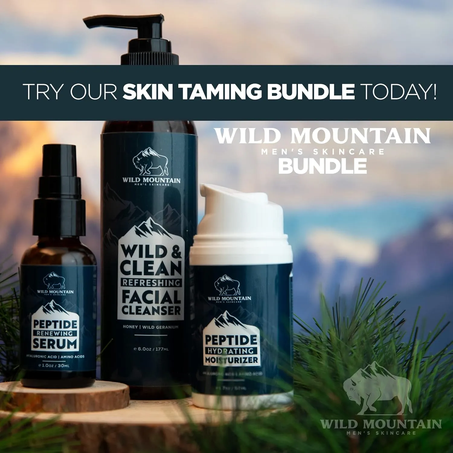 Wild Mountain Rough & Rugged Face Scrub - Micodermabrasion Mens Facial Exfoliator, Face Wash