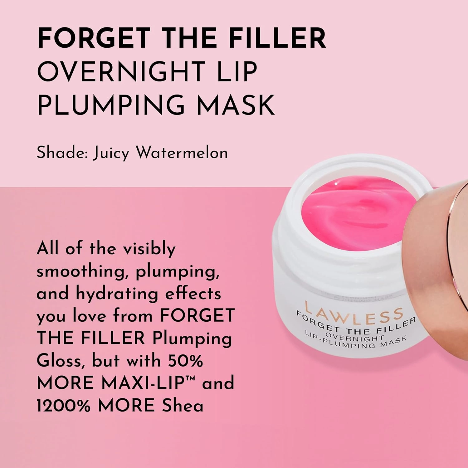 Women's Forget The Filler Overnight Lip Plumping, Juicy Watermelon, Pink, 0.28 Ounce (Pack of 1)
