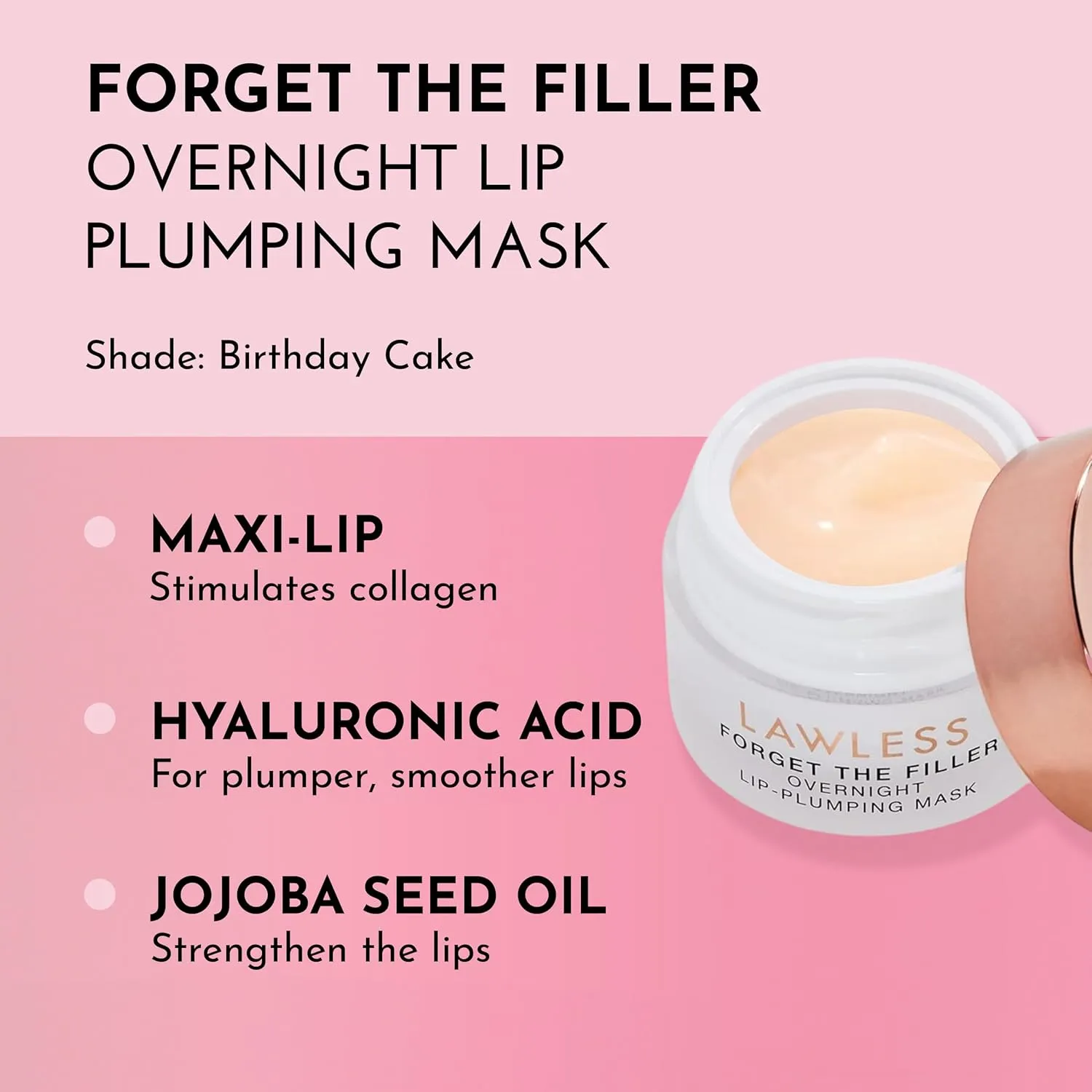 Women's Forget The Filler Overnight Lip Plumping, Birthday Cake, 0.28 Ounce