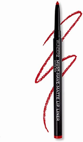 WUNDER2 MUST-HAVE-MATTE LIP LINER Long Lasting Twist Up Matte Lipliner, Gimme Red