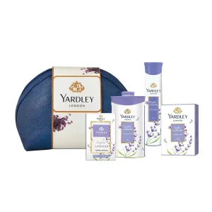 Yar.dley London English Lavender Range Gift Kit with Free Pouch, 518 ml (Pack Includes Compact Perfume, Deo, Soap, Talc)