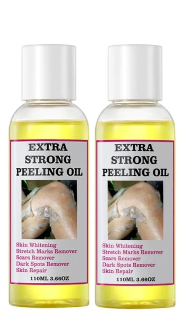 Yellow Peeling Oil - Strong Extra Strength Exfoliating Solution for All Skin Types - Dead Skin Remover (110ML/3.88 OZ) Pack of 2