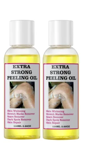 Yellow Peeling Oil - Strong Extra Strength Exfoliating Solution for All Skin Types - Dead Skin Remover (110ML/3.88 OZ) Pack of 2