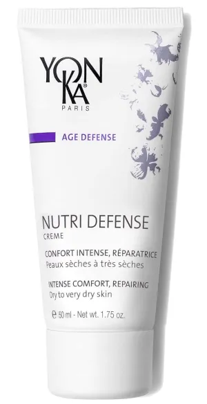 Yon-Ka Nutri-Defense Creme (50ml) Nourishing Dry Skin Facial Moisturizer, Rich Shea Butter Treatment Cream with Prebiotics and Probiotics, Dry and Sensitive Skin, Paraben-Free