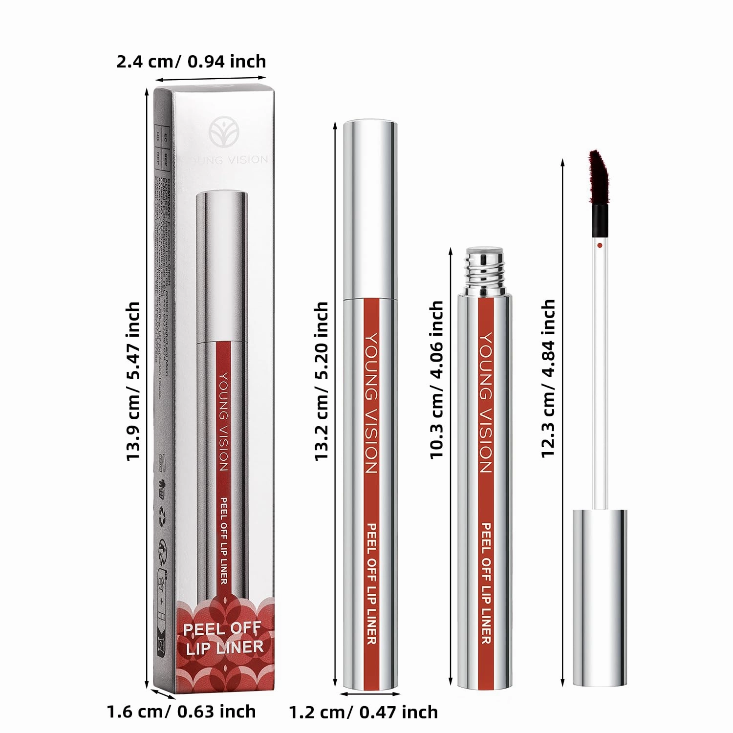 YOUNG VISION 3-Pc Peel Off Lip Liner Stain Set, Tattoo Peel Off Lipliner, Matte Finish, Waterproof, Nude Matte Lip Contour for Women Makeup, Precise Lip Definition, Gift Set