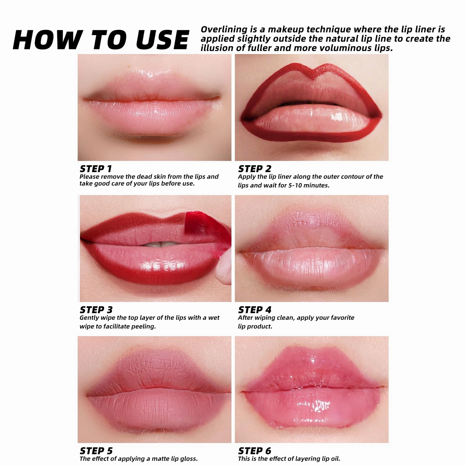 YOUNG VISION 3-Pc Peel Off Lip Liner Stain Set, Tattoo Peel Off Lipliner, Matte Finish, Waterproof, Nude Matte Lip Contour for Women Makeup, Precise Lip Definition, Gift Set