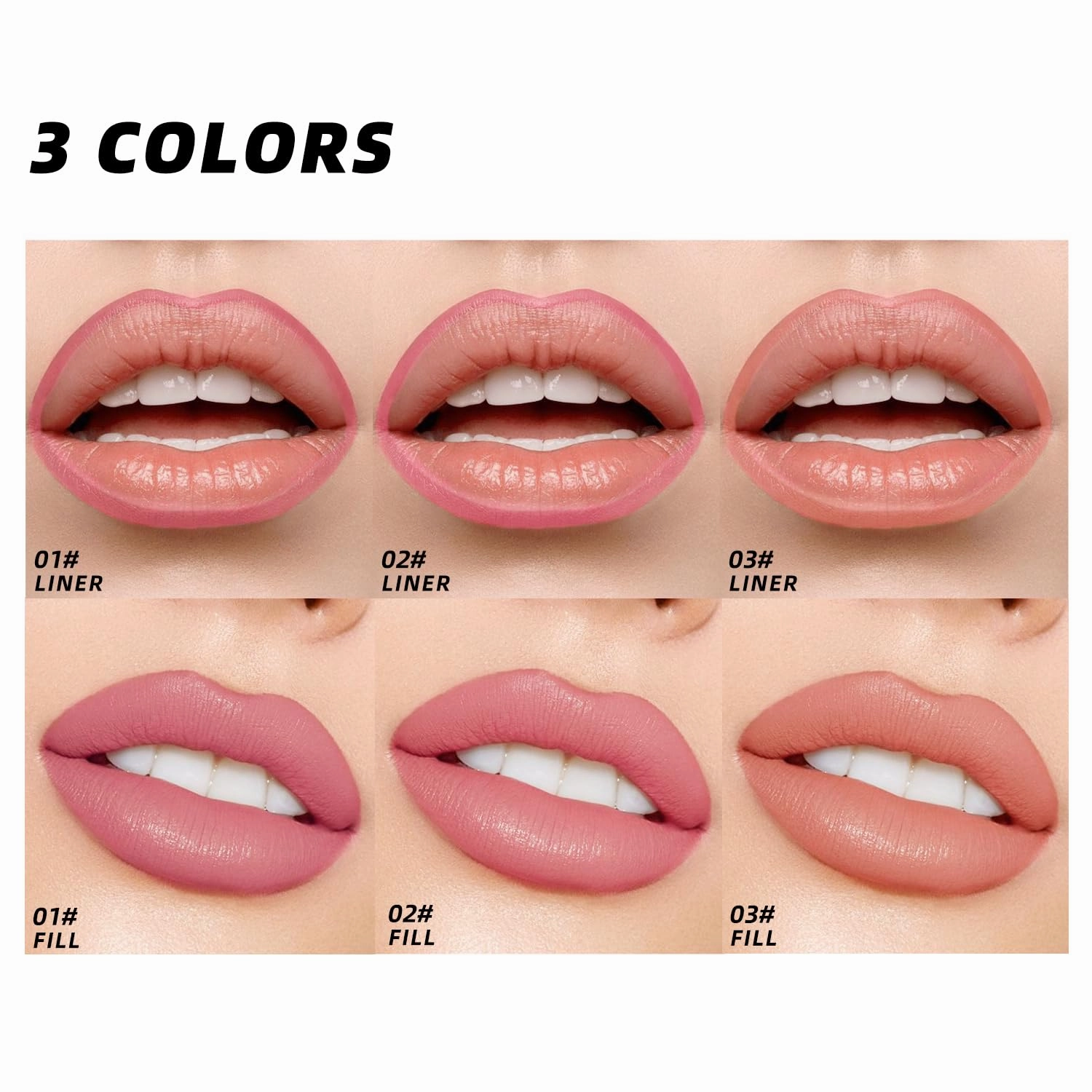 YOUNG VISION 3-Pc Peel Off Lip Liner Stain Set, Tattoo Peel Off Lipliner, Matte Finish, Waterproof, Nude Matte Lip Contour for Women Makeup, Precise Lip Definition, Gift Set