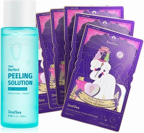 ZealSea 2% Salicylic Acid Toner and ZealSea Face Sheet Masks Skincare Bundle