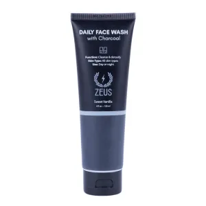 ZEUS Charcoal Face Wash for Men, Deep Cleaning Skin Facial Wash, Daily Exfoliating & Detoxifying Cleanser for All Skin Types (Made in USA) 4 fl. oz.